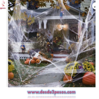 Bolsa con Telaraña en colores y dos arañas bolsa mediana 24 x 21cm.