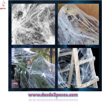 Bolsa con Telaraña en colores y dos arañas bolsa mediana 24 x 21cm.