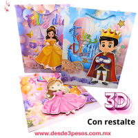 Bolsa de Regalo CHICA en 3D hecha de Carton Duro modelos como Foto24 X 19 cm C-2-1