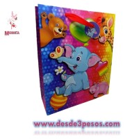 Bolsa de Regalo de CartÃ³n Duro Surtida en Varios Modelos en 3D 26 x 32cm