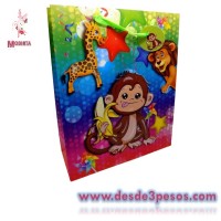 Bolsa de Regalo de CartÃ³n Duro Surtida en Varios Modelos en 3D 26 x 32cm