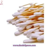 Bolsita con 80 piezas de Cotonete de plastico 7 cm.