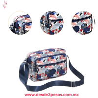 Bolso Crossbody para Mujer de Nailon decorada 4 Diviciones 28 x 18 cm varios modelos N-221