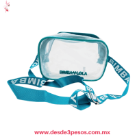 Bolso Rectangular Transparente Con Correa Ancha en colores 21 x 15 cm N-574