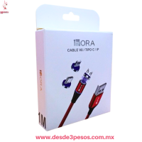 Cable Magnetico Tipo V8/C/IP 1 mt Largo , Marca 1 Hora CAB253