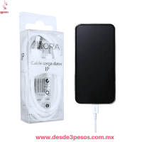 Cable de carga y datos USB IP marca 1Hora. 1 metro Blanco CAB187