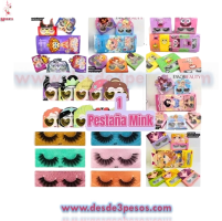 Caja con 10 Pares de Pestañas FAVOR BEAUTY 3 D presentación Animalitos varea el modelo 