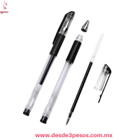 Caja con 12 Boligrafos tinta negra de Gel PUNTO FINO 14.5 x 1 cm Y-142