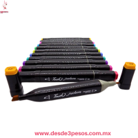 Caja con 12 Marcadores Touch juchen Doble Punta delgada y gruesa YONG-078-12