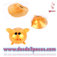 Caja con 12 Pelota Pegaloco de agua  en Forma de Cochino en colores