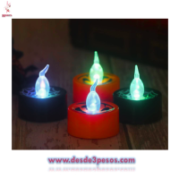 Caja con 24 Vela Luminosa con figura de TELARAÑA Y CALABAZA, incluye pilas 4 x 4cm.