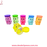 Caja con 24 pza.de Slime con bolitas de unicel en figura de  OSITO7cm 