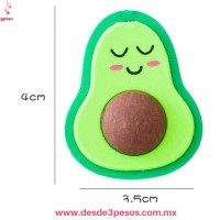 Goma en forma de Aguacate color como en foto 4 x 3 cm 