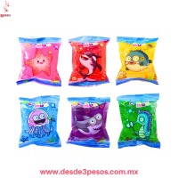 Caja con 72 Pzas de Mini Sobre de Slime Acuático con glitter 8 x 6 cm H-1848