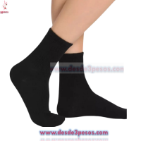 Calcetin Negro Caballero Unitalla liso media pantorrilla 