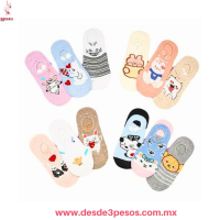 Calcetines Balerina Bebe Antideslizantes, Algodón, Diseño Animado, Talla 0-12 Meses