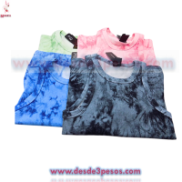 Camiseta Deportiva Licra unitalla en colores teñido anudado como foto 