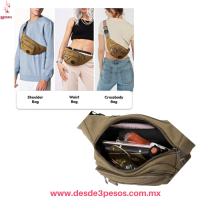 Cangurera Deportiva Unisex 4 Divisiones con Cierre material tipo Lona en colores 23 x 17 cm. 