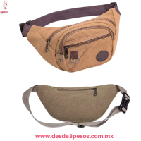 Cangurera Deportiva Unisex 4 Divisiones con Cierre material tipo Lona en colores 23 x 17 cm. 