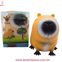 Capybara Squishy En Caja Transparente Antiestrés Adorable Color Beige. 8 X 6 cms.