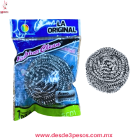 Carton con 12 PZA Fibra Metalica en Forma de Espiral de Acero Inoxidable.