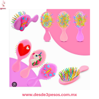 Cepillo para Niñas de colores y figuras de Silicon 14 x 5 cm  