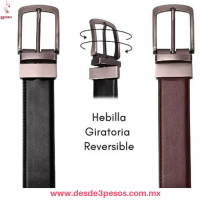 CinturÃ³n reversible de piel vegana para hombre Negro/MarrÃ³n 115 cm 