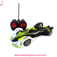 Coche Fórmula 3 Racing a Control Remoto con Luz y  pila recargable, Control ocupa 2 pilas AA no incluidas 21 x 10 cm.      
