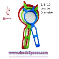 Colador de plÃƒÂ¡stico Terrores # 8, en colores , 22cm. Largo, Rojo, Rosa, Verde, Azul, Naranja