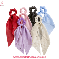 Coletero o Liga para el cabello decorado con Pedreria en varios modelos 27 cm. De largo PJ-16