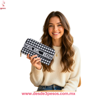 Cosmetiquera Lapicera a Cuadros con Cierre y forro por dentro diferentes Tonos 24 x 17 cm S-1154