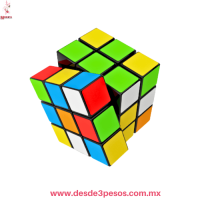 Cubo Rubik colorido con fondo blanco 6.5cm, caja con 6pza. Precio por 1pza.