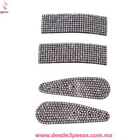 Cuca Ovalada y Rectangular con Pedreria Tornasol 7.5 x 2.5 cm. 25N-48