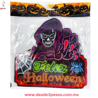 Decoracion para colgar de Halloween unicel Diamantadas con luz multicolor 23 x 22 aprox. Pilas incluidas 