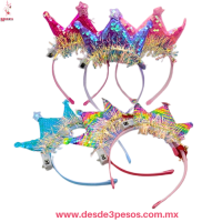 Diadema con Moño de Lentejuelas y Luz LED - Corona 