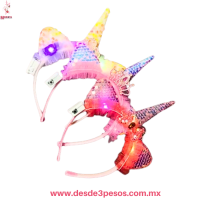 Diadema con Moño de Lentejuelas y Luz LED - Corona 