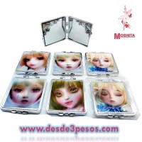 Espejo de bolsillo con Hologama  en tercera Dimension 6cm