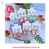 Estuche C/36 Pares de Aretes con figura de LABUBU con Zirconia Cúbica 2.5cm