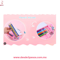 Estuche Escolar Multifuncional Magnetico con Calculadora y Sacapuntas 23 x 8 cm. Decorado