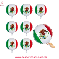 Globo Metálico Redondo 45cm Bandera de México Q-162AA
