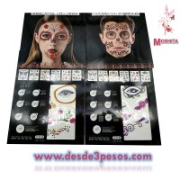 Hoja de Tatuaje Catrina Halloween Para hombre y mujer, Day of the  Death ,  Catrinas 18.5 x 14.5cm.