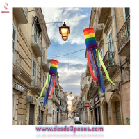 LGBT CALCETÍN DE VIENTO arco iris 1mt. De largo por 6cm. Diametro 