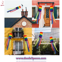 LGBT CALCETÍN DE VIENTO arco iris 1mt. De largo por 6cm. Diametro 