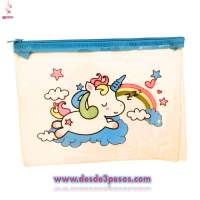 Lapicera de Hule con diferentes dibujos  para niña 22 x 16cm