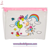Lapicera de Hule con diferentes dibujos  para niña 22 x 16cm