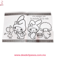 Libro Para Colorear My Melody 16 Paginas para Colorear 26.5 x 20 cm. 