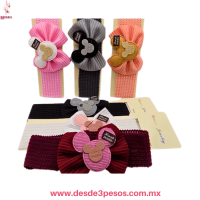 Liga Valerina de Tela Infantil con Moño y Figura Mickey en colores 5L-36