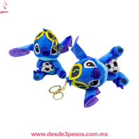 Llavero de peluche en forma de Stitch futbolero 15 x 10 cm color como en foto 