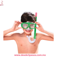 MÃƒÂ¡scara de gafas de buceo para niÃƒÂ±os Tubo de respiraciÃƒÂ³n Juego de nataciÃƒÂ³n en colores 14 x 6cm. Tubo 35cm de largo
