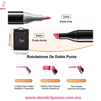 MaletÃƒÂ­n con 24 pzas de plumones doble punta en Colores15 cm.